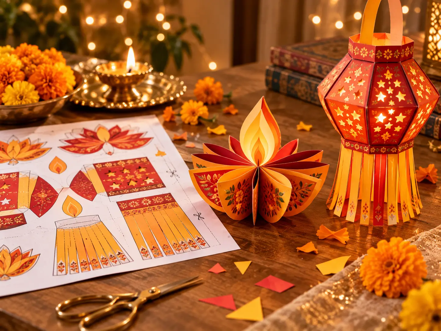 3D Hanging Kandil & Freestanding Diyas